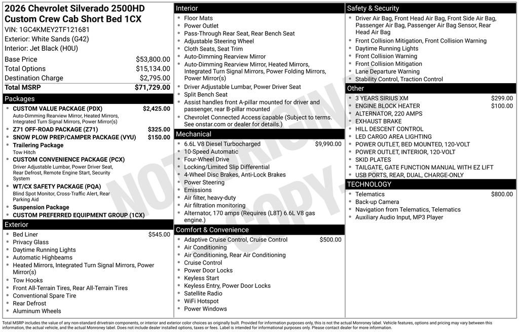 New 2026 Chevrolet Silverado 2500 Custom w/ Custom Value Package image 3