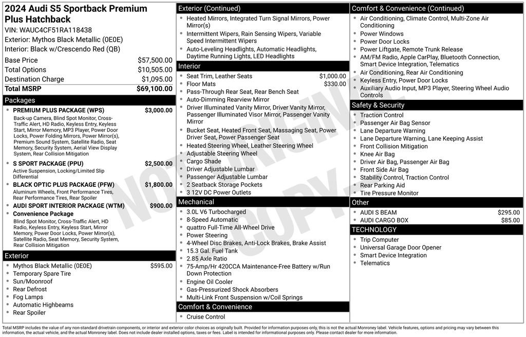 Used 2024 Audi S5 Premium Plus w/ Premium Plus Package image 6