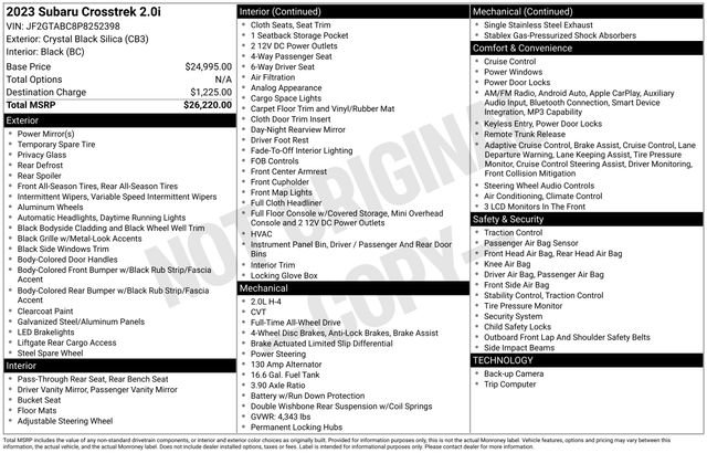 Used 2023 Subaru Crosstrek 2.0i image 10
