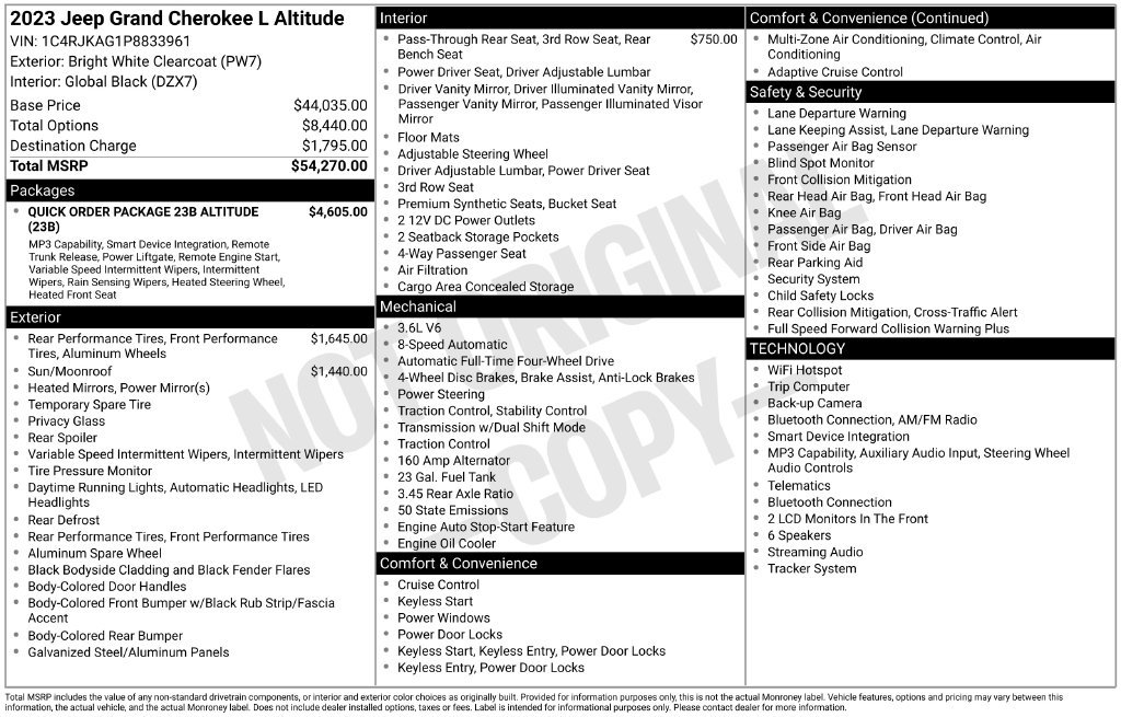 Used 2023 Jeep Grand Cherokee L Laredo AWD/4WD image 32