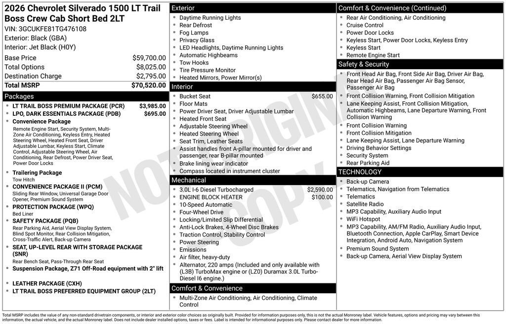 New 2026 Chevrolet Silverado 1500 LT Trail Boss w/ LT Trail Boss Premium Package AWD/4WD image 11