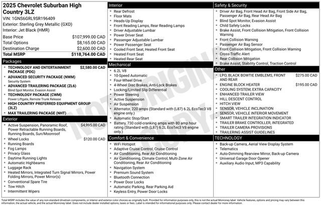 Used 2025 Chevrolet Suburban High Country AWD/4WD image 29