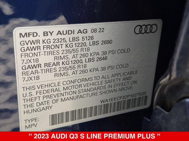 Used 2023 Audi Q3 2.0T Premium Plus w/ Premium Plus Package AWD/4WD image 40
