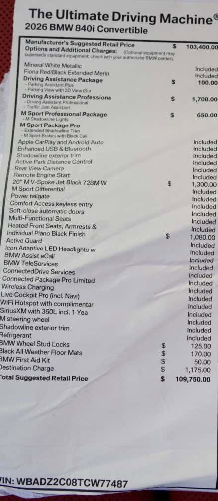 New 2026 BMW 840i Convertible image 8