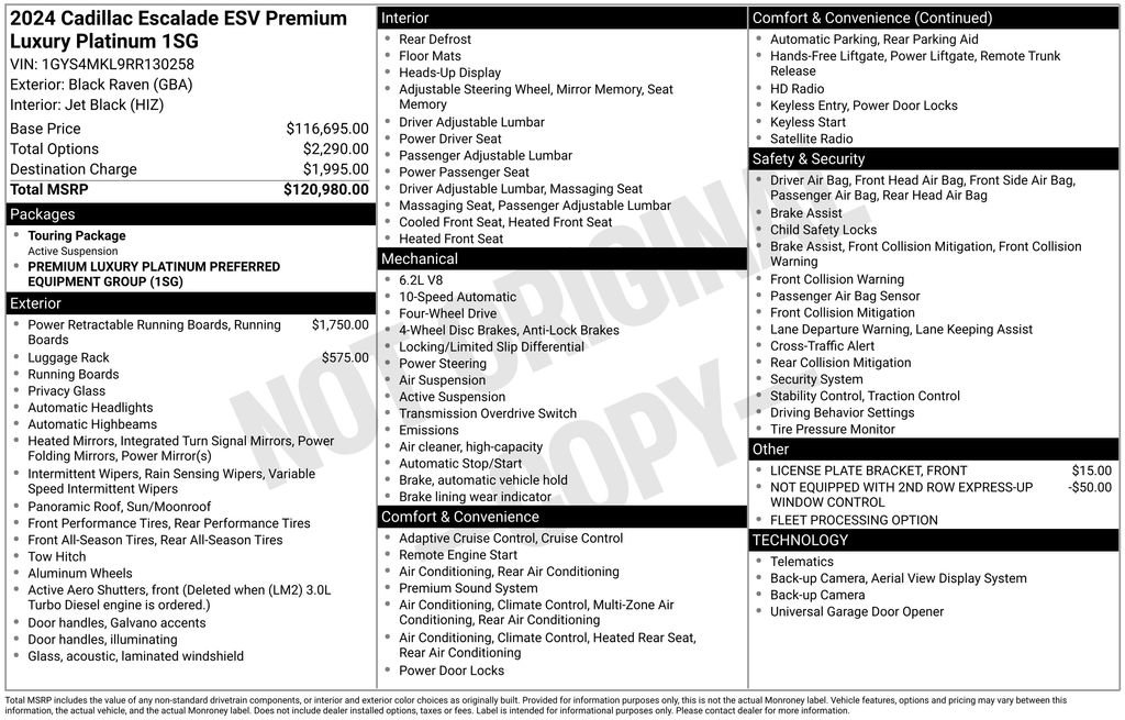 Used 2024 Cadillac Escalade ESV Premium Luxury Platinum AWD/4WD image 7