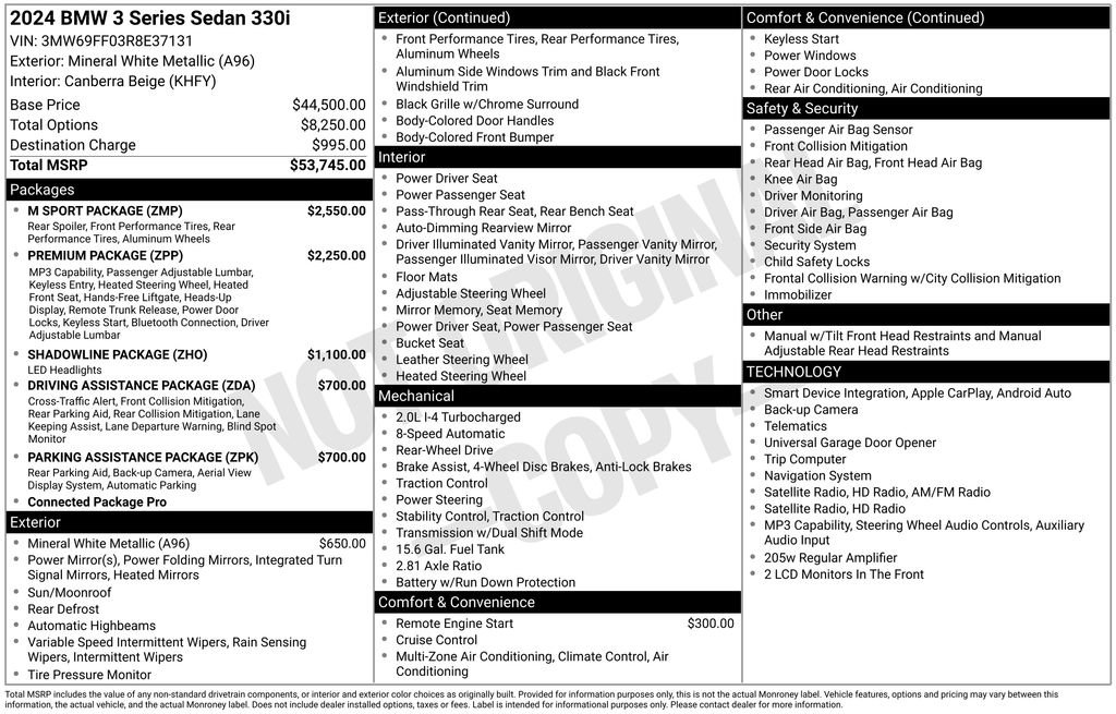Used 2024 BMW 330i Sedan w/ M Sport Package RWD image 7