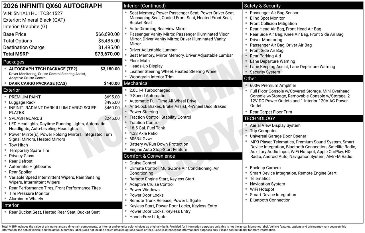 Certified 2026 INFINITI QX60 Autograph w/ Autograph Tech Package AWD/4WD image 35
