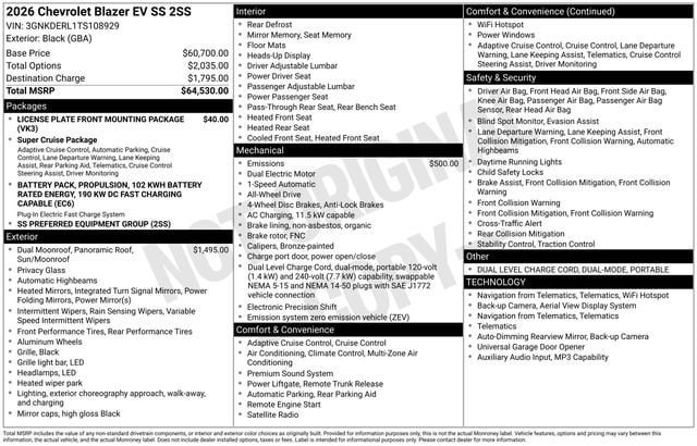 New 2026 Chevrolet Blazer EV SS AWD/4WD image 4