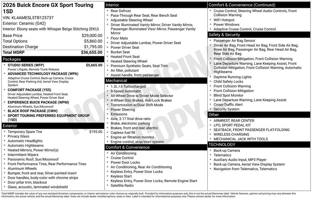 New 2026 Buick Encore GX Sport Touring w/ Studio Series image 42