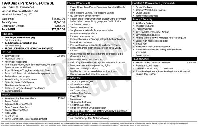 Used 1998 Buick Park Avenue Ultra image 4