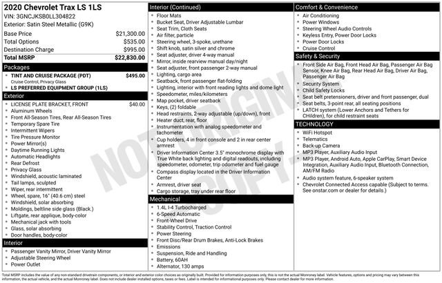 Used 2020 Chevrolet Trax LS w/ Tint and Cruise Package FWD image 20
