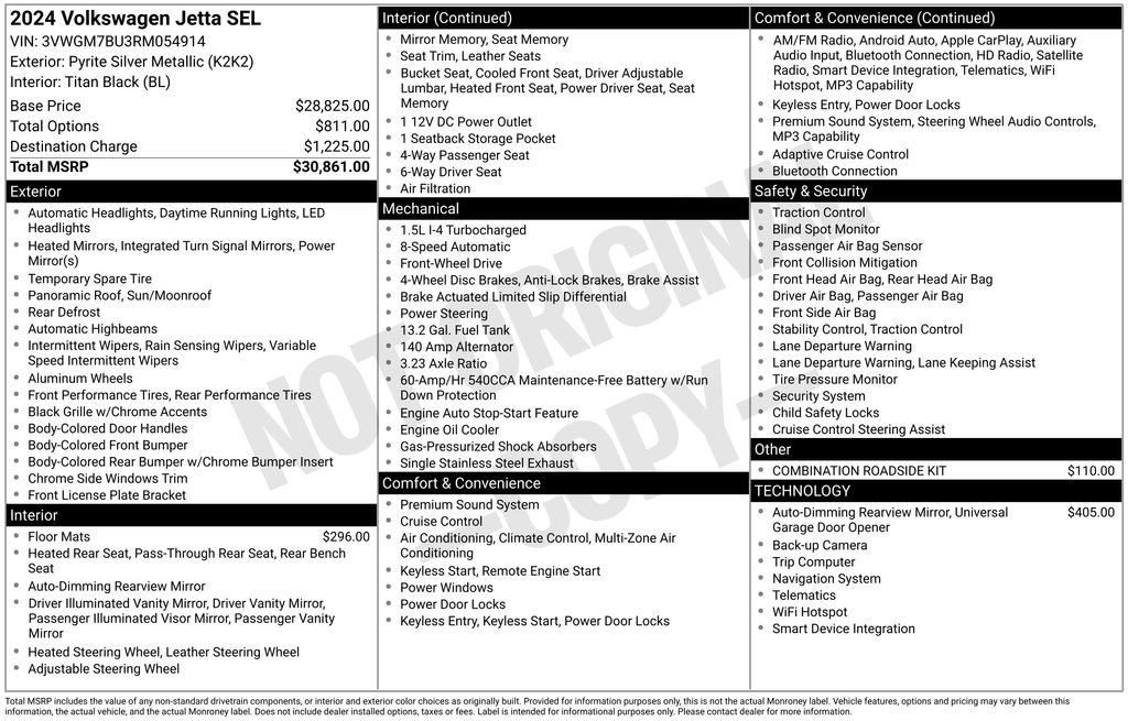 Certified 2024 Volkswagen Jetta SEL FWD image 39