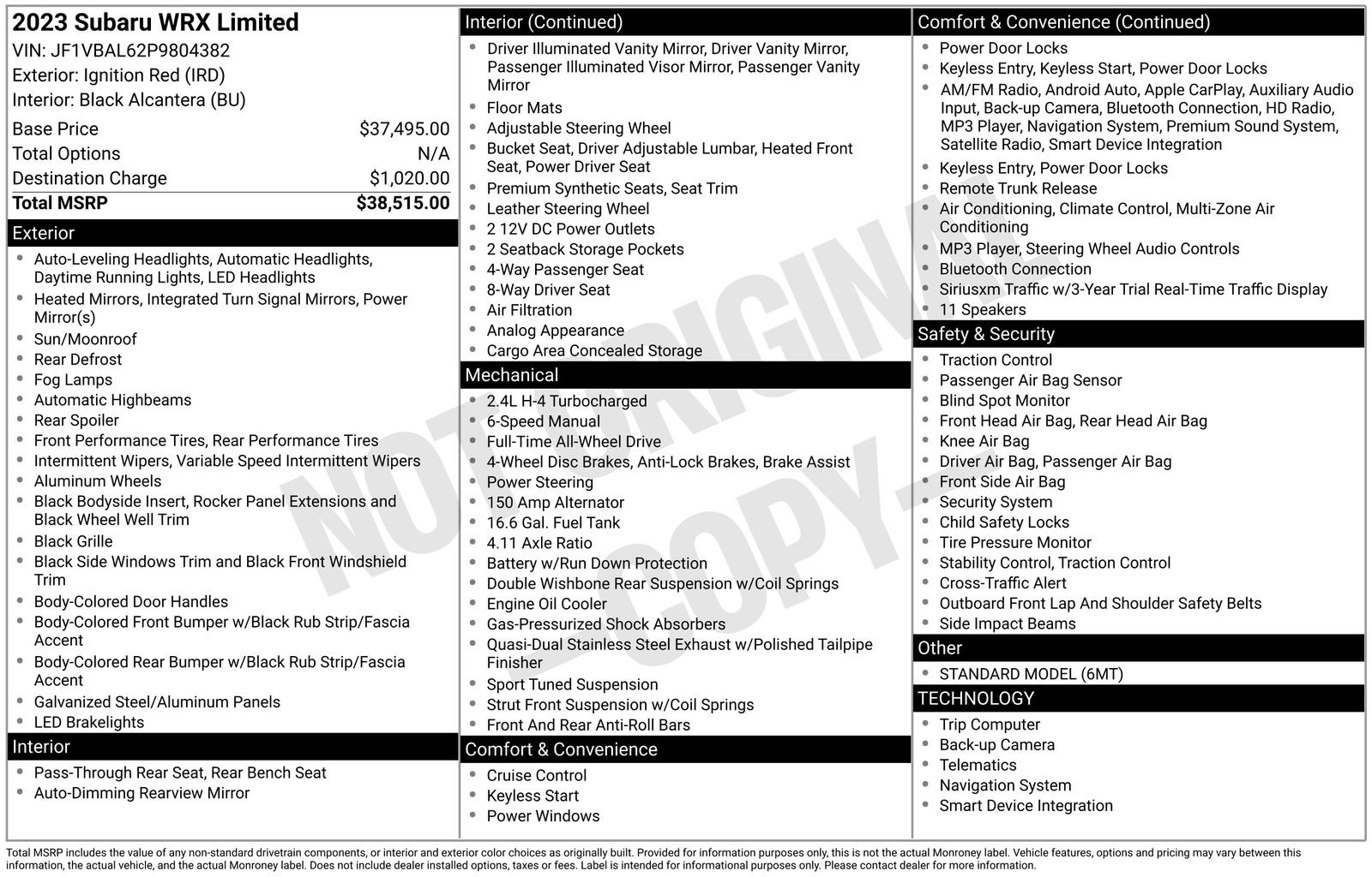 Used 2023 Subaru WRX Limited image 11