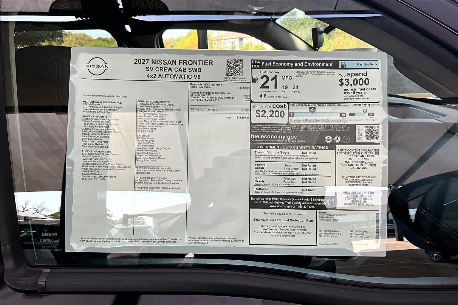 New 2027 Nissan Frontier SV RWD image 19