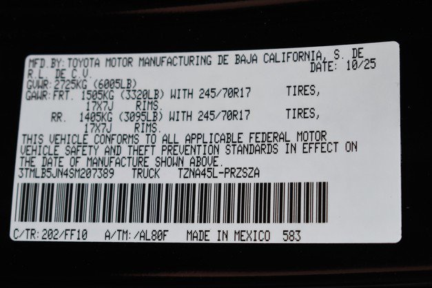 New 2025 Toyota Tacoma SR5 image 15