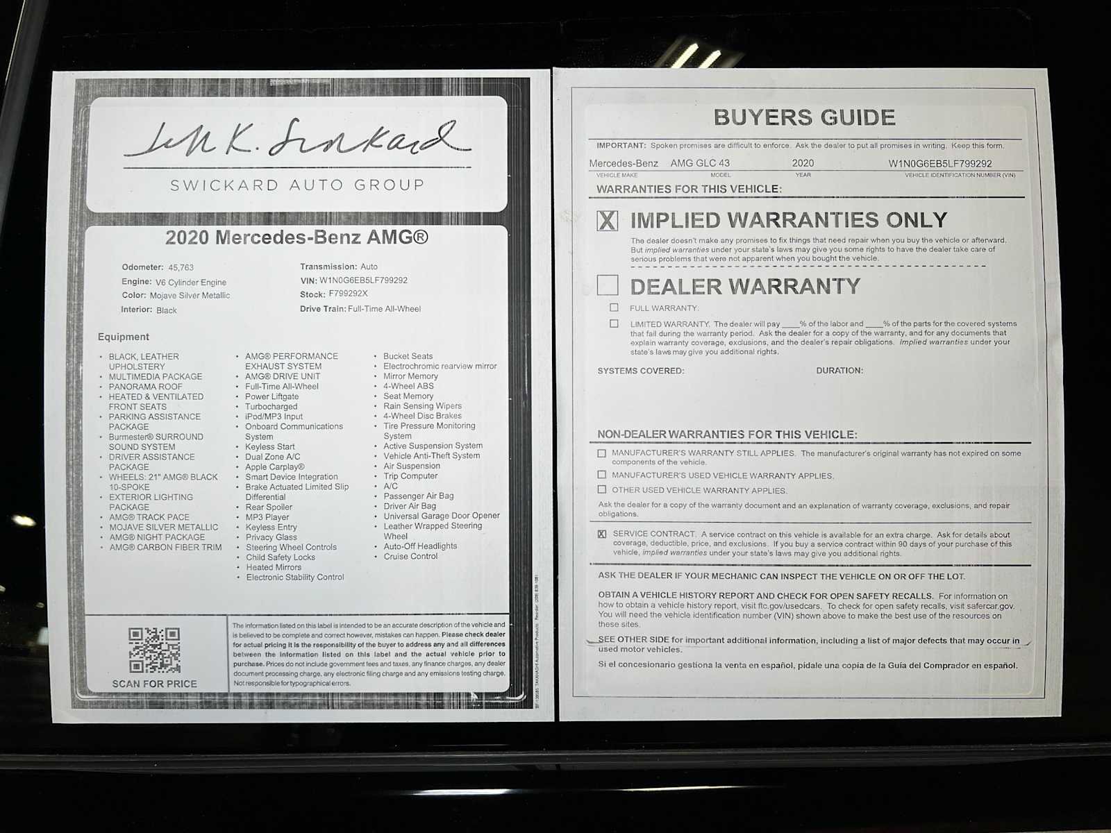 Certified 2020 Mercedes-Benz GLC 43 AMG 4MATIC image 39