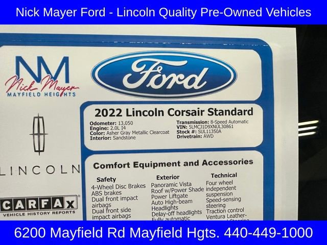 Used 2022 Lincoln Corsair Standard w/ Premium Package image 31