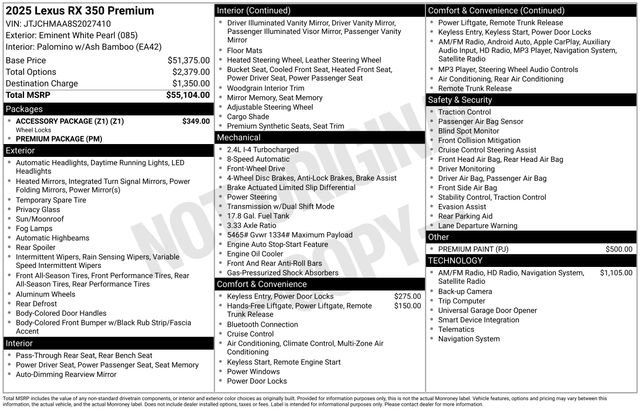 Used 2025 Lexus RX 350 Premium w/ Accessory Package (Z1) video 2