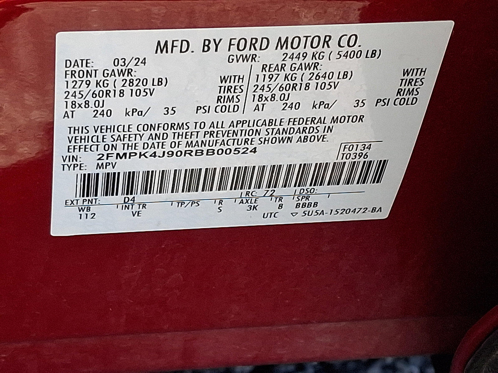 Certified 2024 Ford Edge SEL AWD/4WD image 27