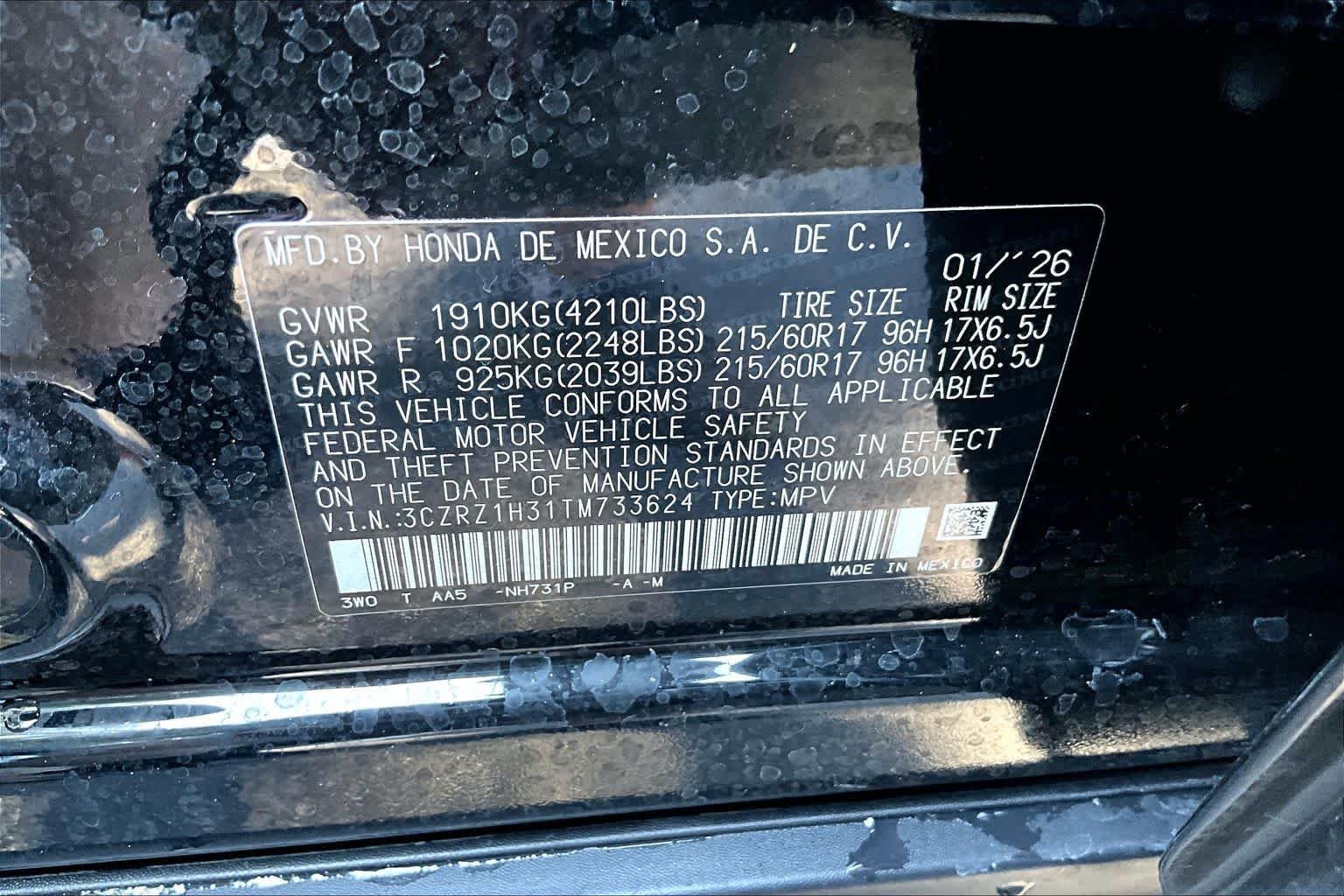 Certified 2026 Honda HR-V LX image 32