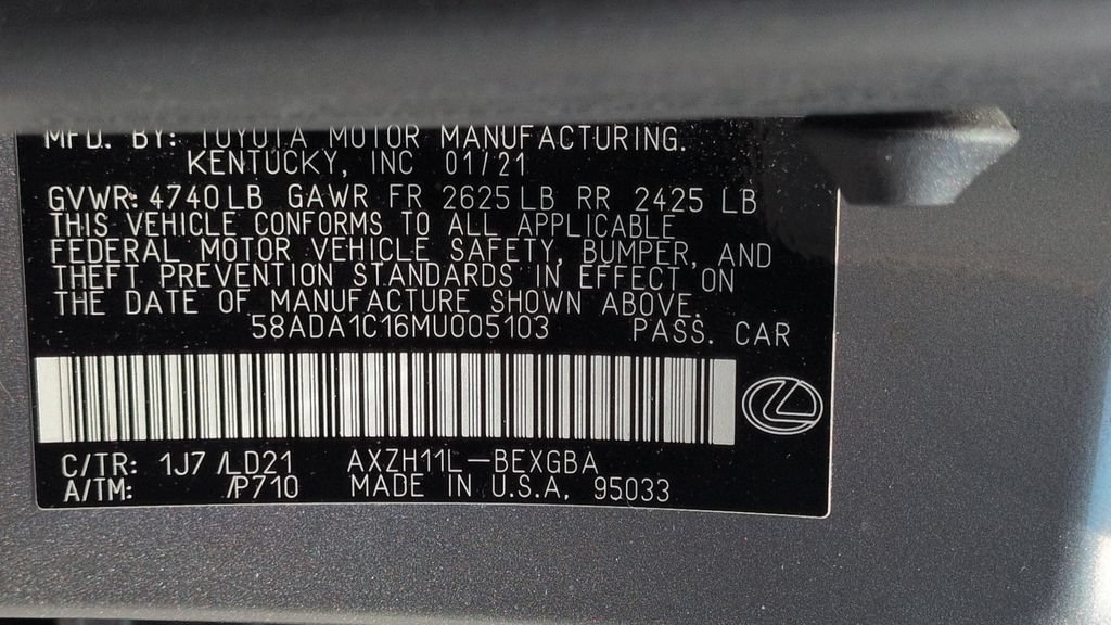 Used 2021 Lexus ES 300h w/ Premium Package FWD image 27