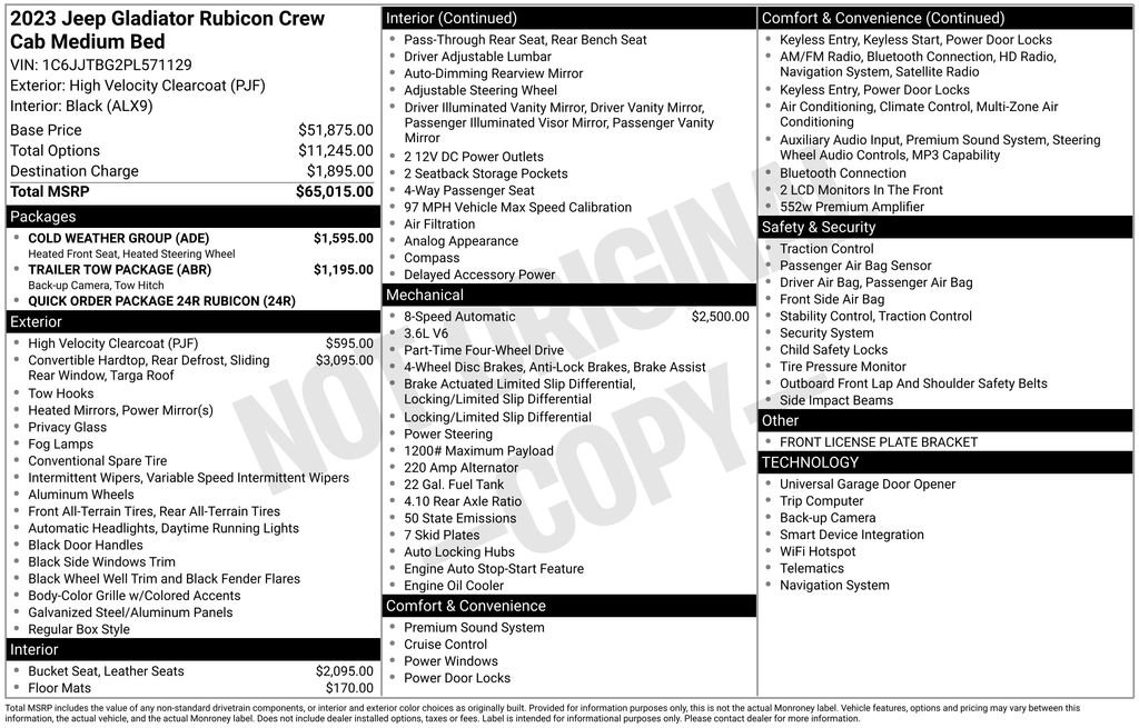 Used 2023 Jeep Gladiator Rubicon w/ Cold Weather Group image 6