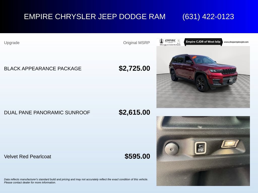 Certified 2025 Jeep Grand Cherokee L Limited w/ Black Appearance Package AWD/4WD image 7