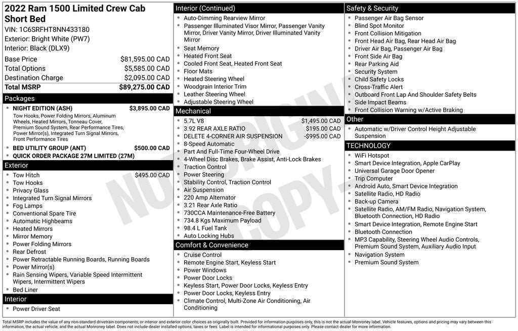 Used 2022 RAM 1500 Limited w/ Night Edition AWD/4WD image 6