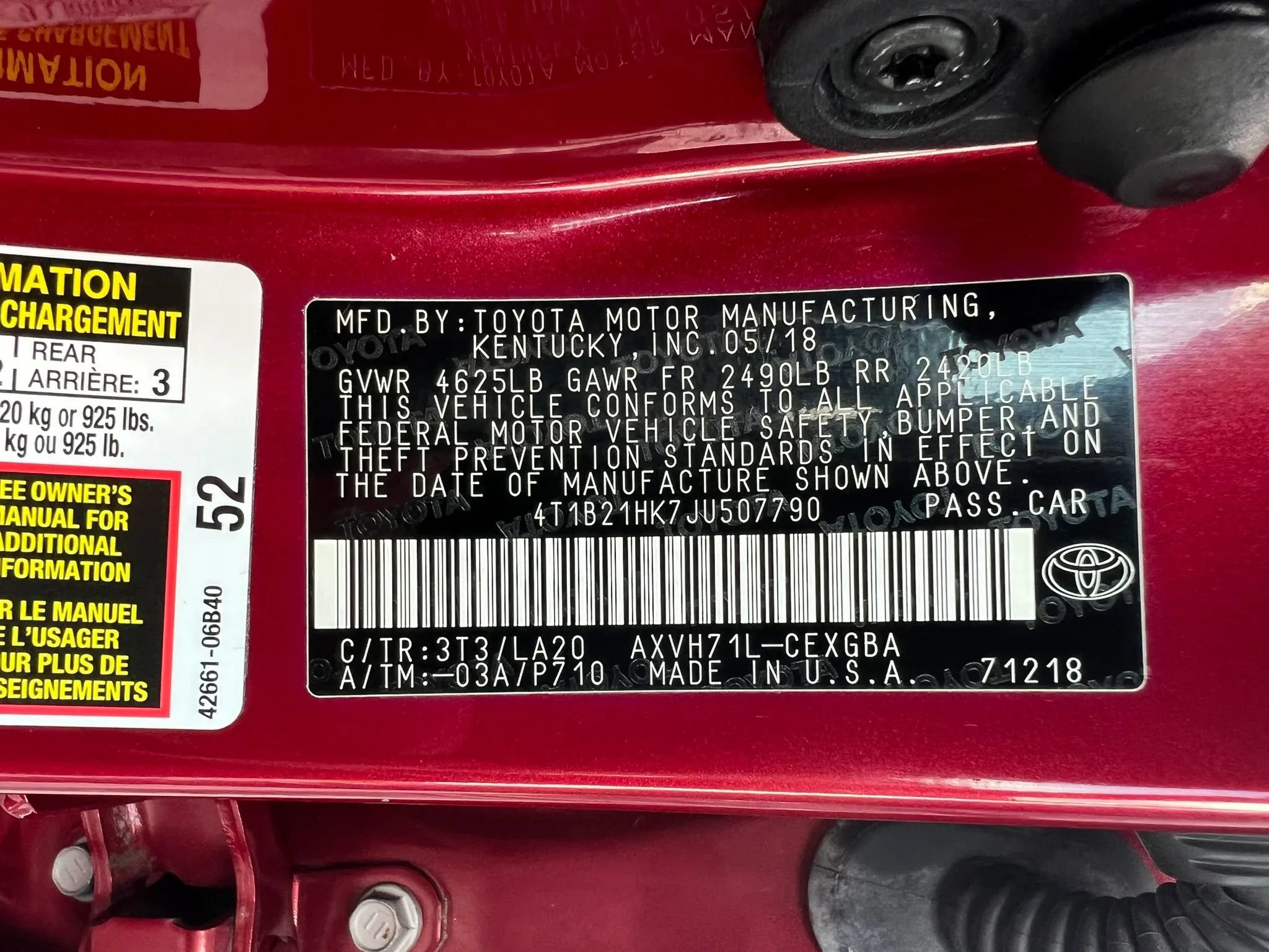 Used 2018 Toyota Camry XLE FWD image 48