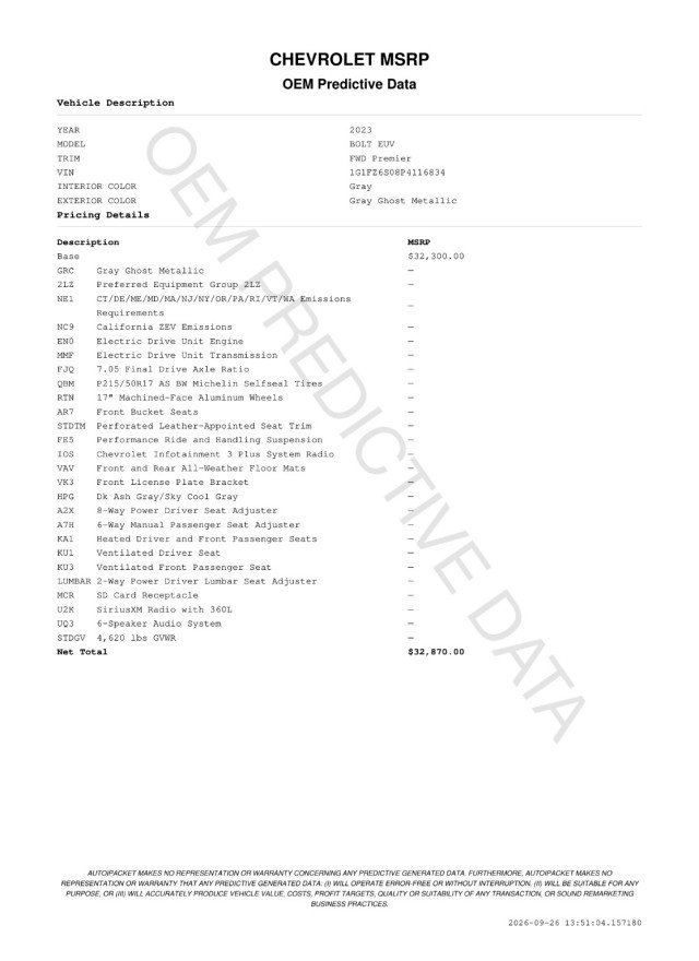 Used 2023 Chevrolet Bolt EUV Premier FWD image 3