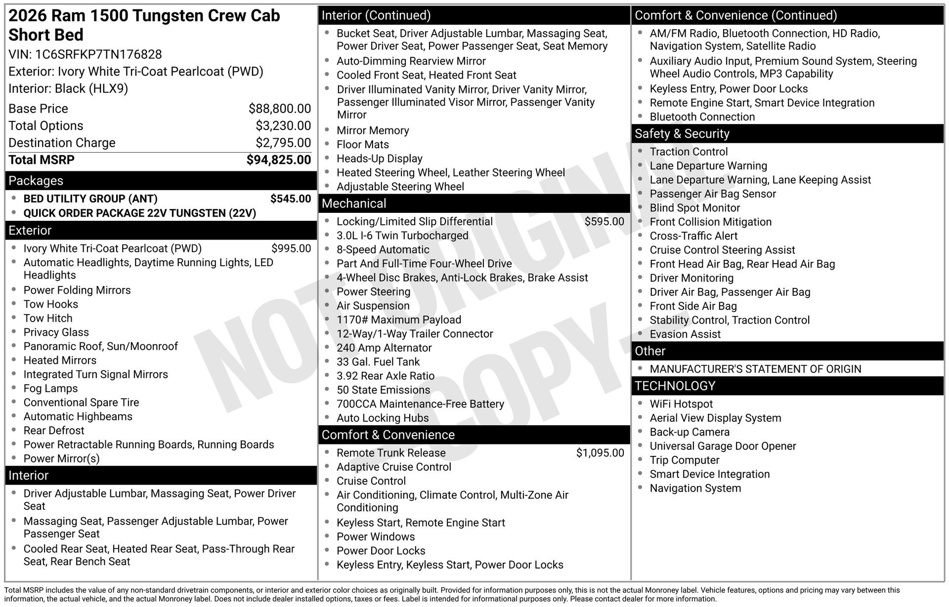 New 2026 RAM 1500 Tungsten w/ Bed Utility Group AWD/4WD image 39