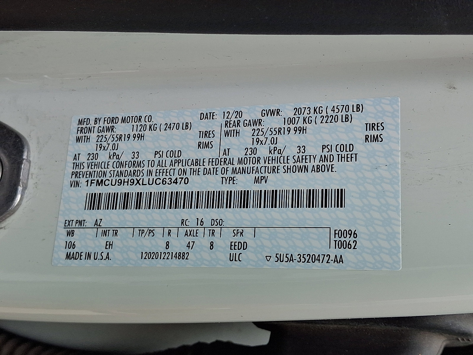 Certified 2020 Ford Escape SEL AWD/4WD image 27