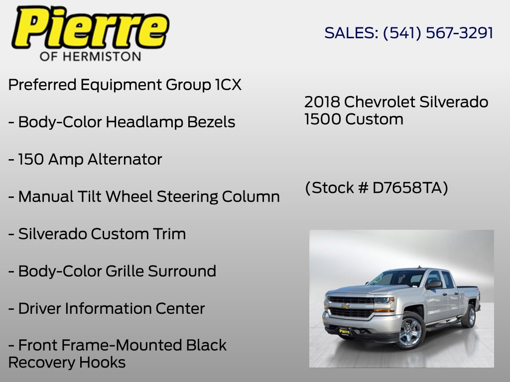 Used 2018 Chevrolet Silverado 1500 Custom w/ Custom Convenience Package AWD/4WD image 12