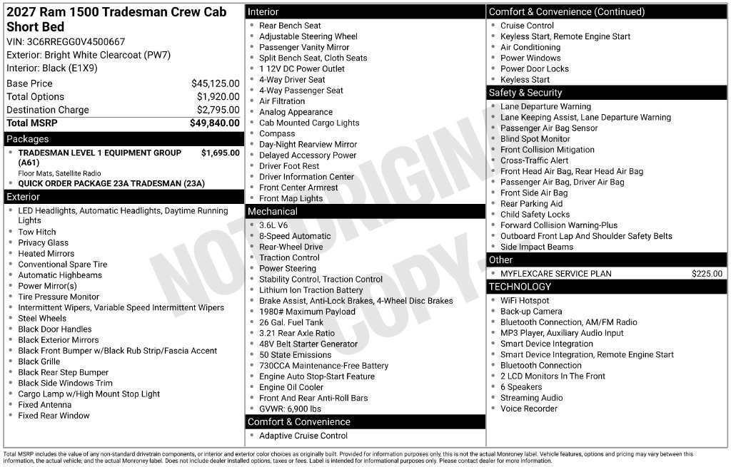 New 2027 RAM 1500 Tradesman RWD image 2