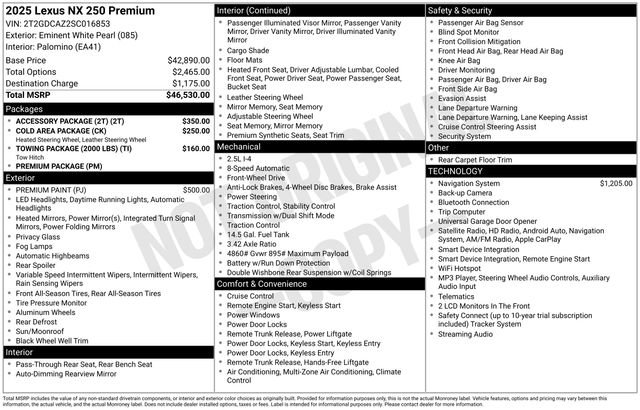 Used 2025 Lexus NX 250 FWD w/ Accessory Package (2T) image 18
