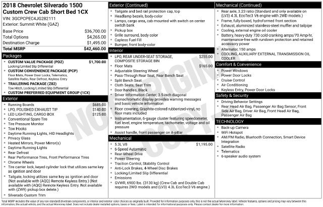 Used 2018 Chevrolet Silverado 1500 Custom w/ Custom Value Package RWD image 30
