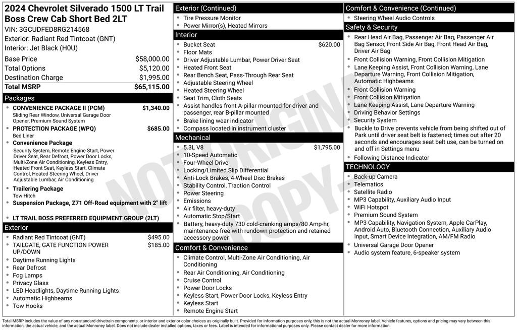 Certified 2024 Chevrolet Silverado 1500 LT Trail Boss w/ Convenience Package II AWD/4WD image 4
