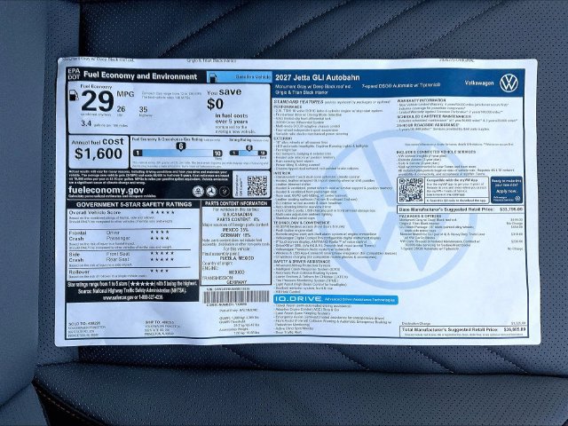 New 2027 Volkswagen Jetta GLI Autobahn FWD image 11