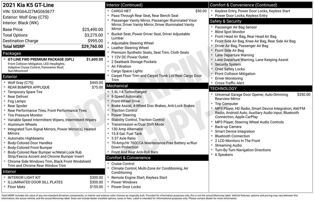 Used 2021 Kia K5 GT-Line w/ GT-Line FWD Premium Package image 4