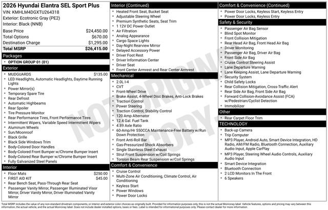 New 2026 Hyundai Elantra SEL Sport FWD image 42