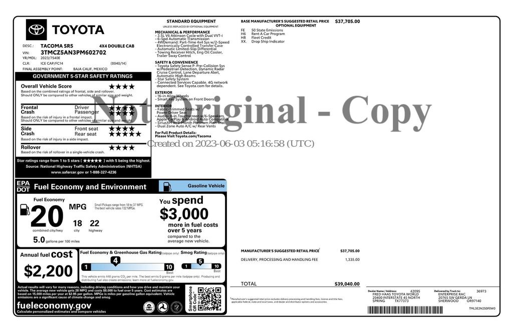 Used 2023 Toyota Tacoma SR5 image 21