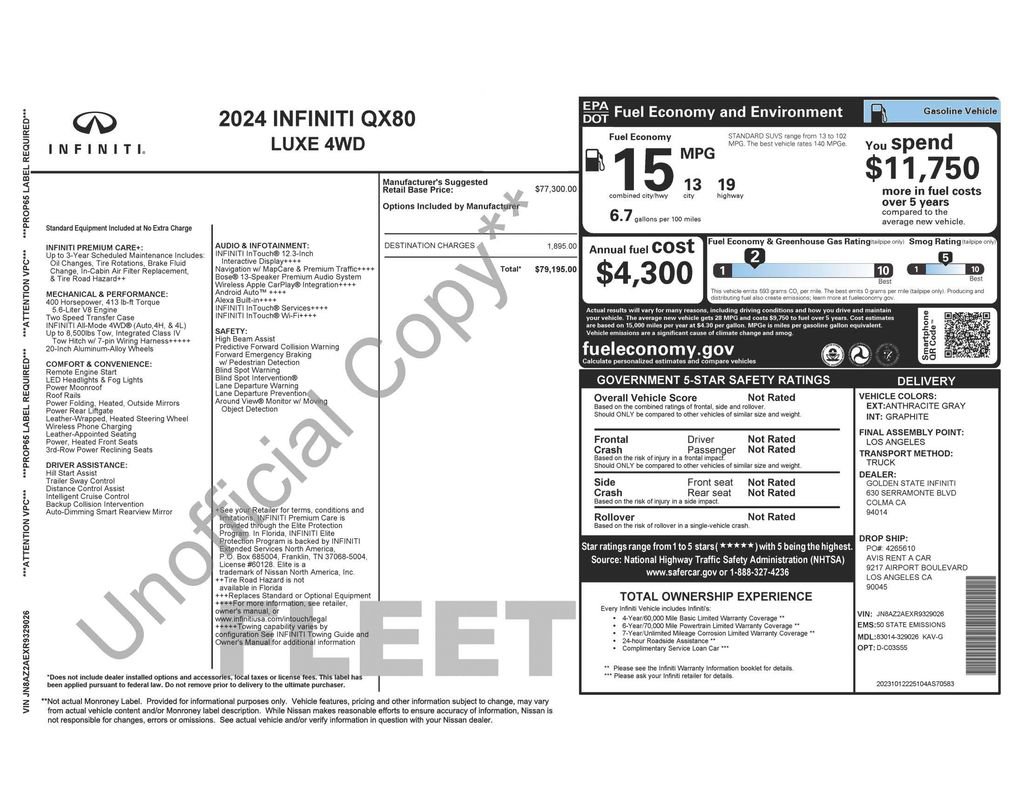 Used 2024 INFINITI QX80 Luxe image 4
