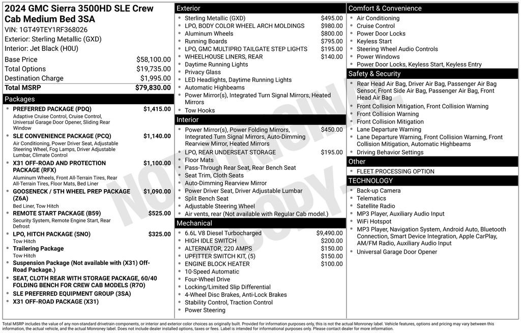 Certified 2024 GMC Sierra 3500 SLE w/ Preferred Package AWD/4WD image 12