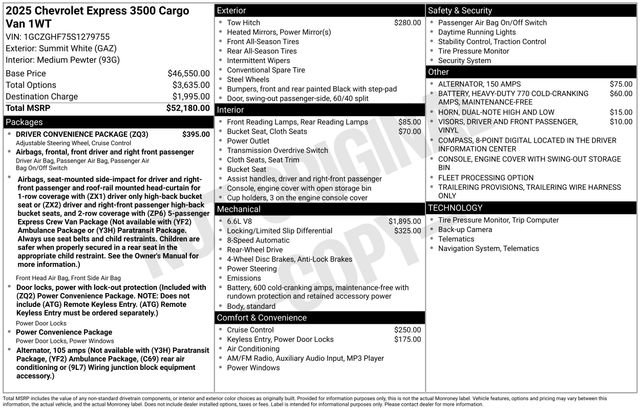 New 2025 Chevrolet Express 3500 Extended w/ Driver Convenience Package image 18