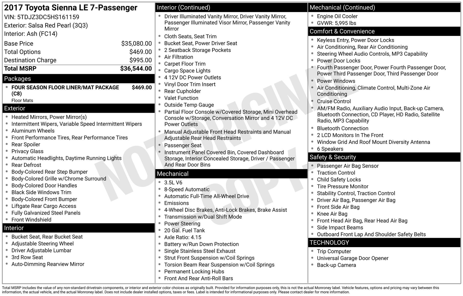 Used 2017 Toyota Sienna LE AWD/4WD image 3
