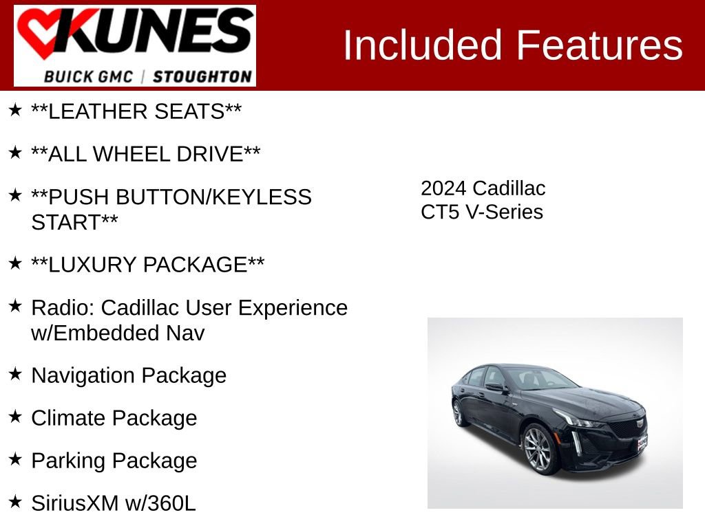 Used 2024 Cadillac CT5 V w/ Premium Package image 3