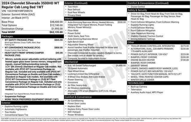 Used 2024 Chevrolet Silverado 3500 W/T w/ WT Safety Package image 6