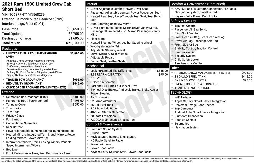 Used 2021 RAM 1500 Limited AWD/4WD image 39