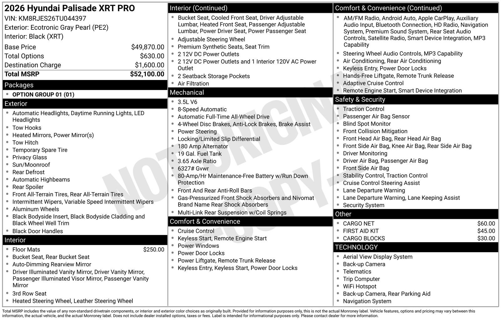 New 2026 Hyundai Palisade XRT Pro image 8