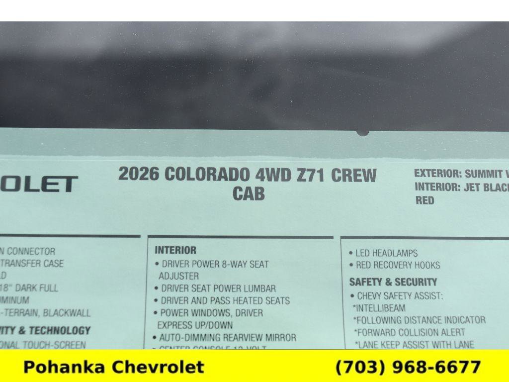 New 2026 Chevrolet Colorado Z71 w/ Z71 Convenience Package 2 AWD/4WD image 26
